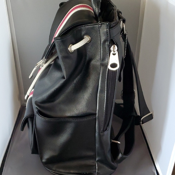 Court Couture Hampton Striped Black & Pink Women's Tennis Backpack - Picture 2 of 9